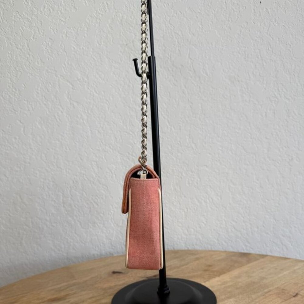 Chanel Pink Chocolate Bar Canvas Shoulder Bag - Picture 3 of 10